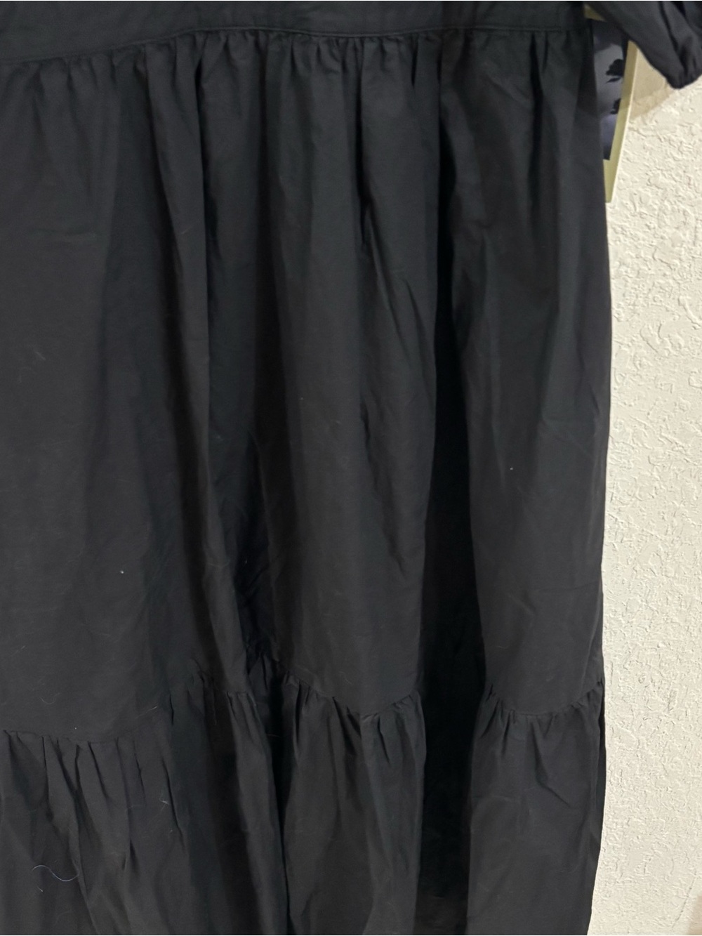 TROVATA BIRDS OF PARADIS DAPHNE Poplin Tiered MIDI DRESS BLACK Medium - Picture 8 of 14